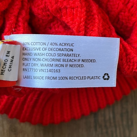 Lego Knit Red Adult Cuffed Beanie Hat - Picture 7 of 8